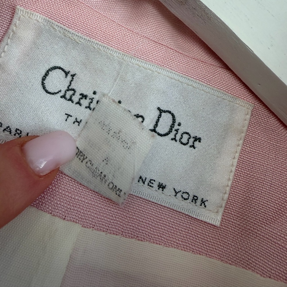 Vintage Christian Dior Peplum Blazer Light Pink Size 12 - Picture 8 of 13